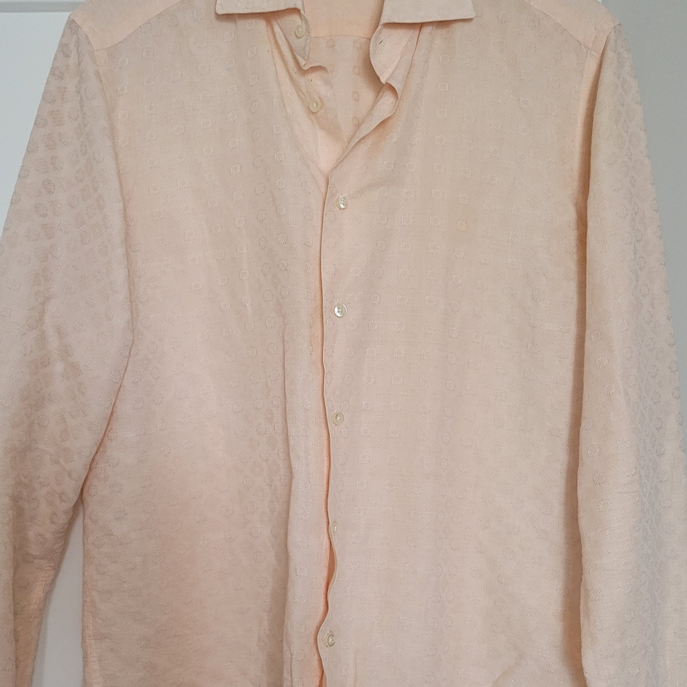 Men's Casual Button Down Shirt - Peach